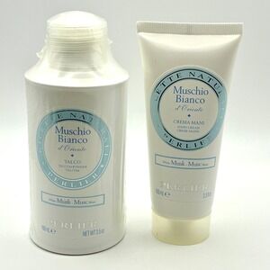 Perlier White Musk Hand Cream 3.3 oz and Talcum Powder 3.5 oz Set New Sealed‎